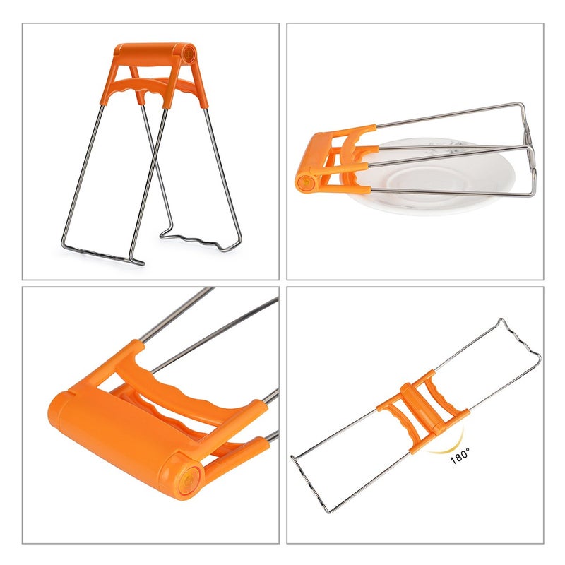 SEFONE Hot Plate Gripper, Kitchen Hot Dish Bowl Plate Clip Anti Scalding Dish Plate Tongs for Microwave Toaster Oven Steamer Air Fryer Pans - Image 5